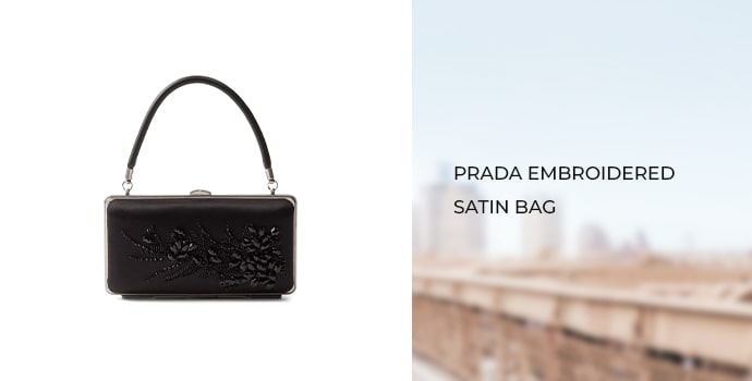 Prada Embroidered Satin Bag