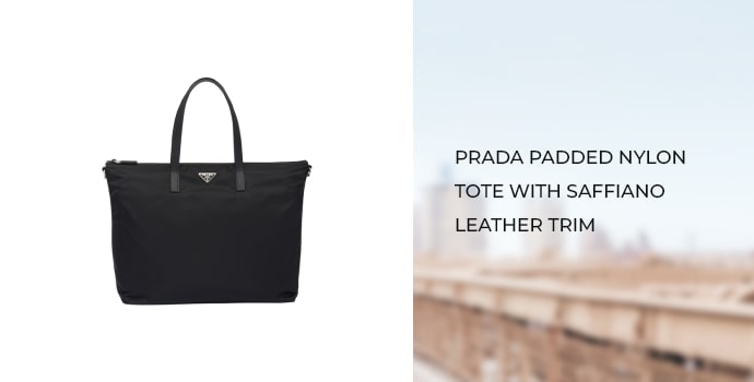 Prada Padded Nylon Tote with Saffiano Leather Trim