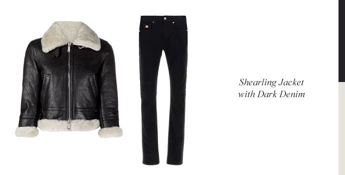 Shearling Jacket with Dark Denim