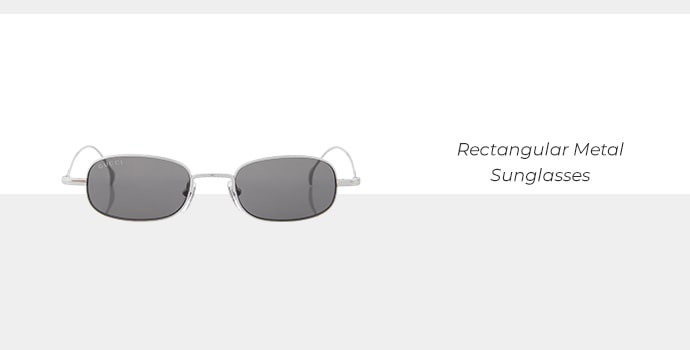 Silver Rectangular Metal Sunglasses- popular gucci sunglasses