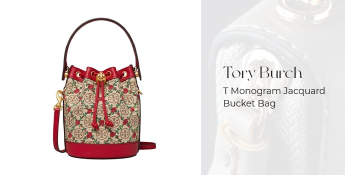 Tory Burch T Monogram Jacquard Bucket Bag