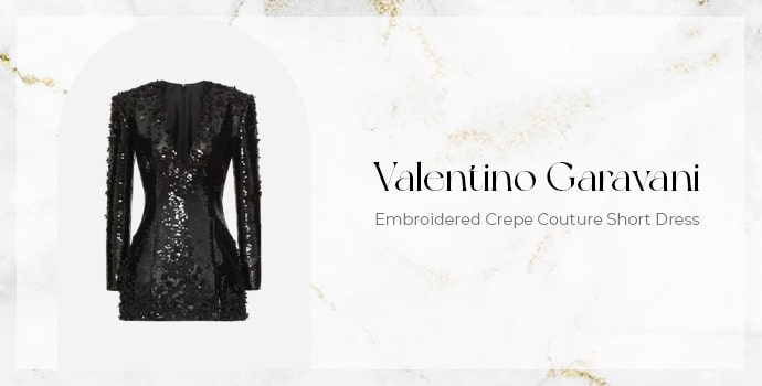 Valentino Embroidered Crepe Couture Short Dress