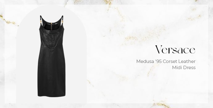 Versace Medusa '95 Corset Leather Midi Dress