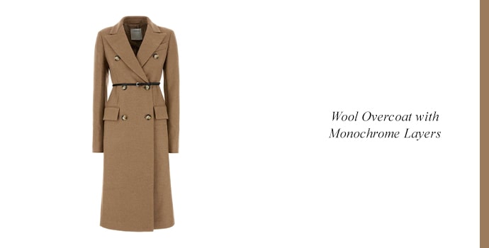  Wool Overcoat with Monochrome Layers