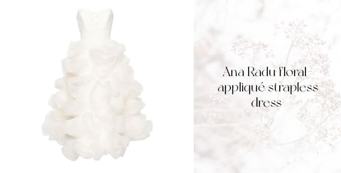 Ana Radu floral-appliqué strapless dress