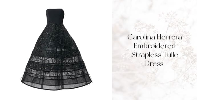 Carolina Herrera Embroidered Strapless Tulle Dress