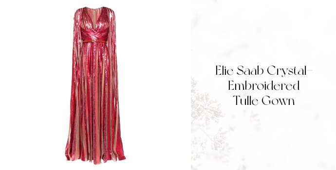 Elie Saab Crystal-Embroidered Tulle Gown