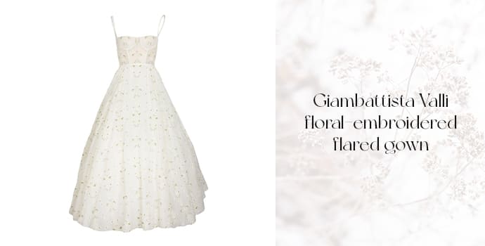 Giambattista Valli floral-embroidered flared gown