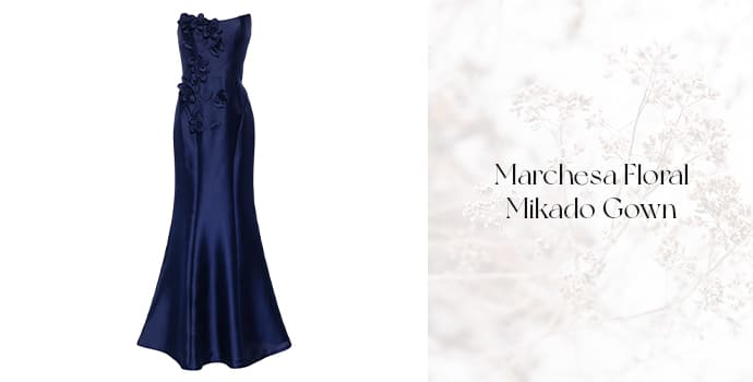 Marchesa Floral Mikado Gown
