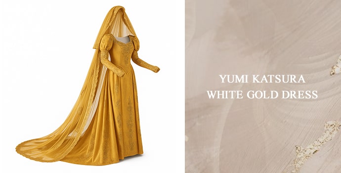 Yumi Katsura White Gold Dress