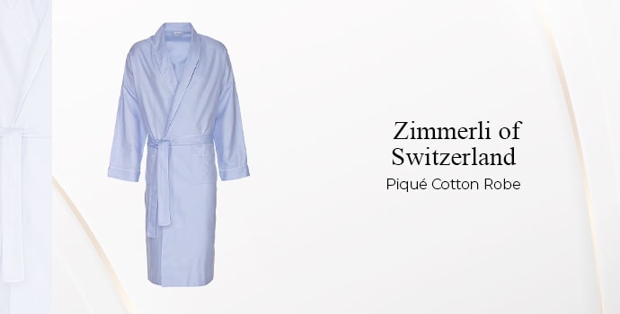 Zimmerli of Switzerland Piqué Cotton Robe- best luxury bathrobes