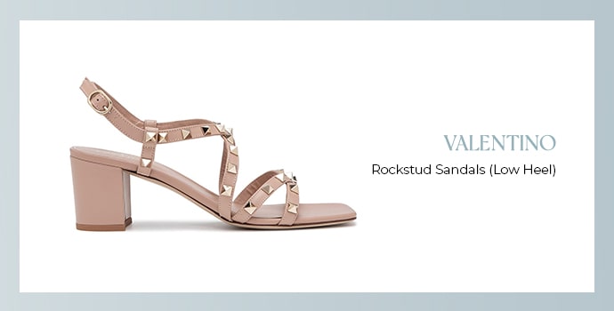  Valentino Rockstud Sandals (Low Heel)
