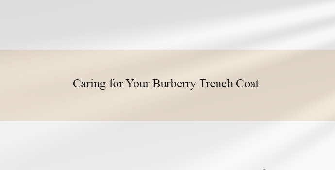 Caring for Your Burberry Trench Coat 