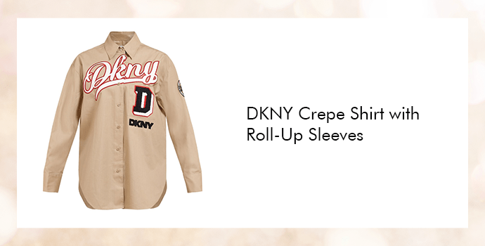 DKNY Crepe Shirt with Roll-Up Sleeves
