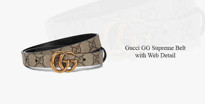 Gucci GG Supreme Belt with Web Detail