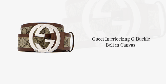 Gucci Interlocking G Buckle Belt in Canvas