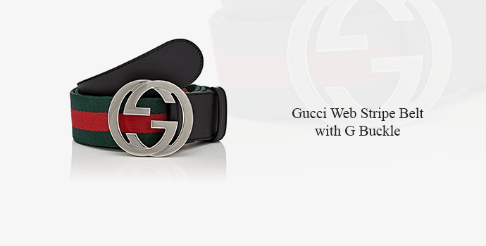 Gucci Web Stripe Belt with G Buckle