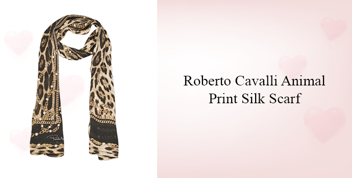 Roberto Cavalli Animal Print Silk Scarf