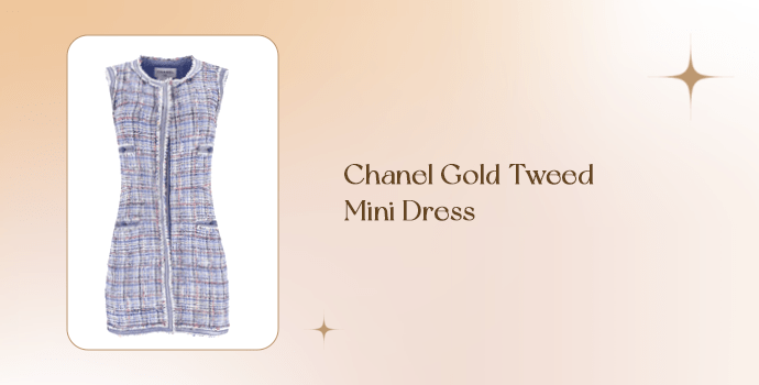 Chanel Gold Tweed Mini Dress