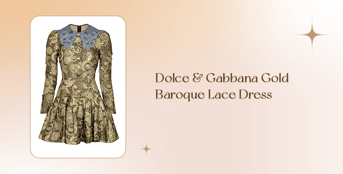 Dolce & Gabbana Gold Baroque Lace Dress