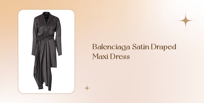 Balenciaga Satin Draped Maxi Dress
