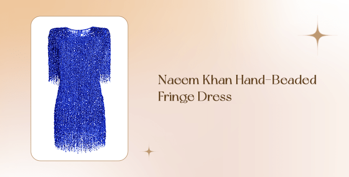 Naeem Khan Hand-Beaded Fringe Dress