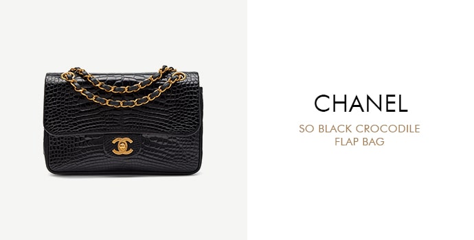 Chanel So Black Crocodile Flap Bag