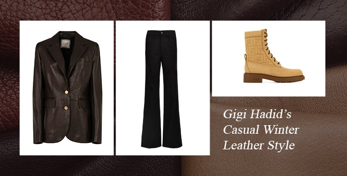 Gigi Hadid’s Casual Winter Leather Style