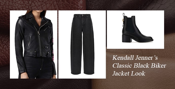 Kendall Jenner’s Classic Black Biker Jacket Look 
