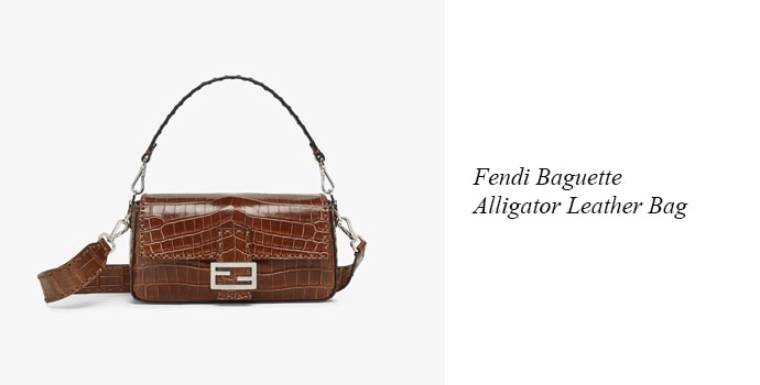 2. Fendi Baguette Alligator Leather Bag