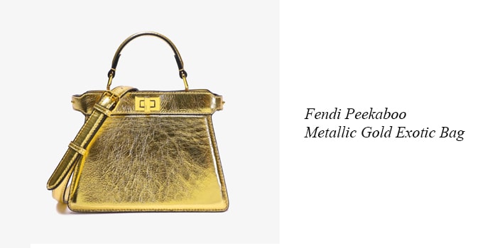 9. Fendi Peekaboo Metallic Gold Exotic Bag