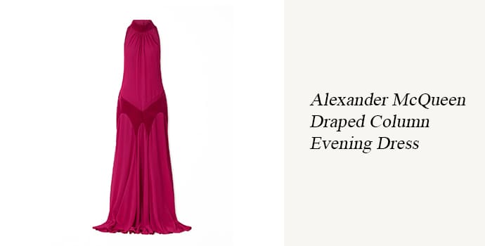 Alexander McQueen Draped Column Evening Dress