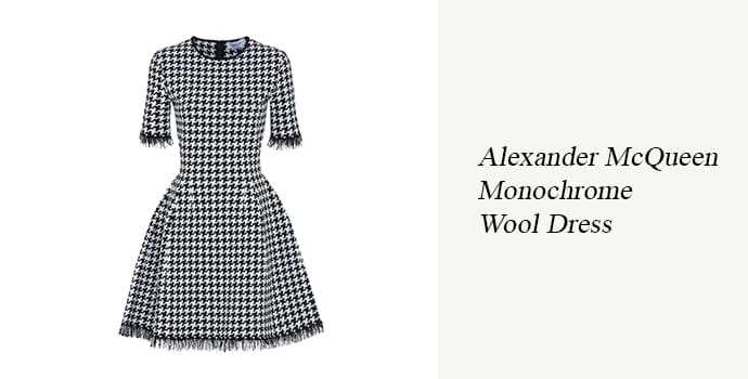 Alexander McQueen Monochrome Wool Dress