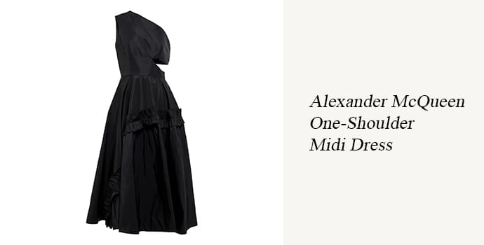 Alexander McQueen One-Shoulder Midi Dress