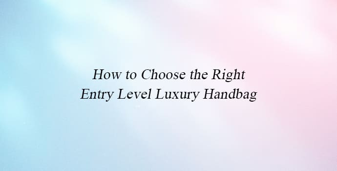 How to Choose the Right Entry Level Luxury Handbag