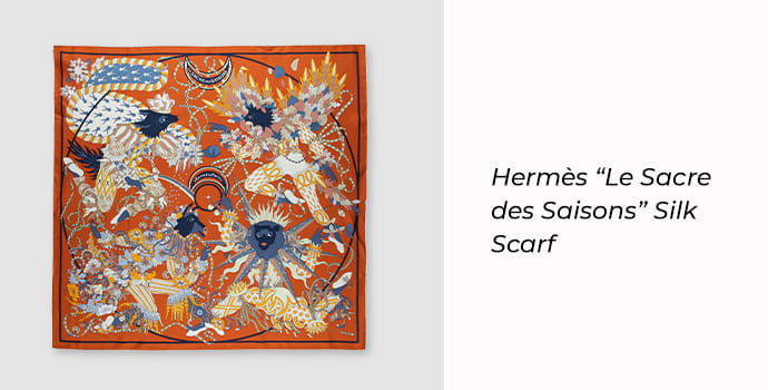 1. Hermes “Festival of the Seasons” silk scarf