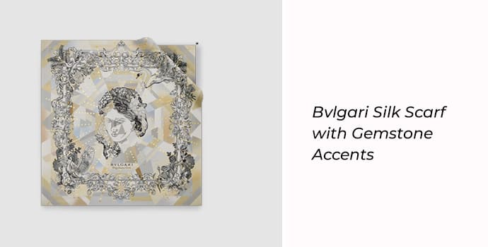 10. Bvlgari silk scarf accented with jewels