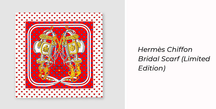 2. Hermes Chiffon Bridal Scarf (Limited Edition)