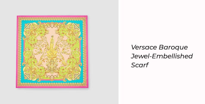 7. Versace Baroque jewel-embellished scarf