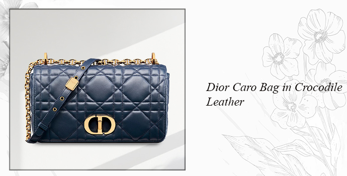 Dior Caro bag in crocodile leather