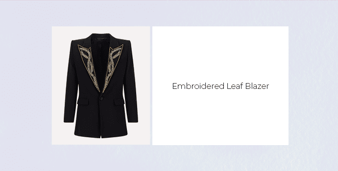 Embroidered Leaf Blazer
