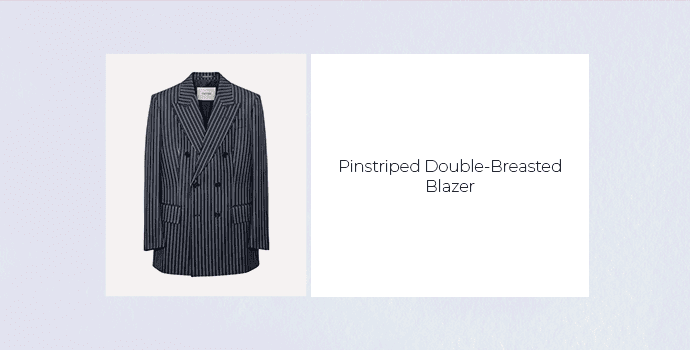 Pinstriped Double-Breasted Blazer