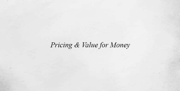 Price and value for money