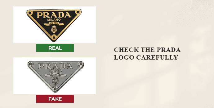 1. Check the Prada Logo Carefully