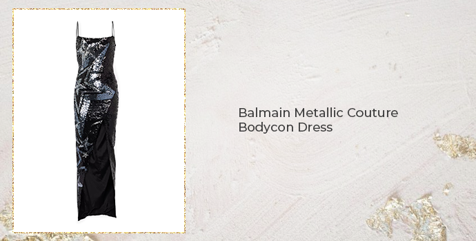 5. Balmain Metallic Couture Bodycon Dress