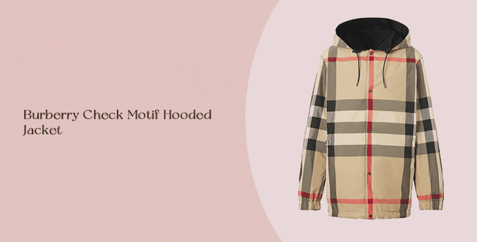 8. Burberry Check Motif Hooded Jacket