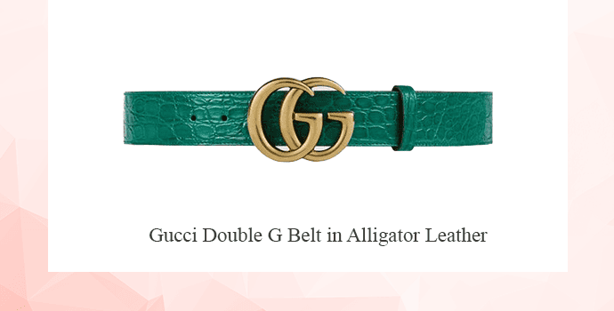 Gucci Double G Belt in Alligator Leather