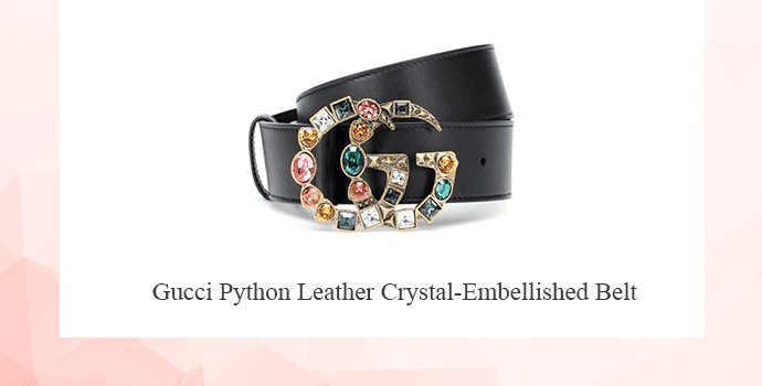 Gucci Python Leather Crystal-Embellished Belt