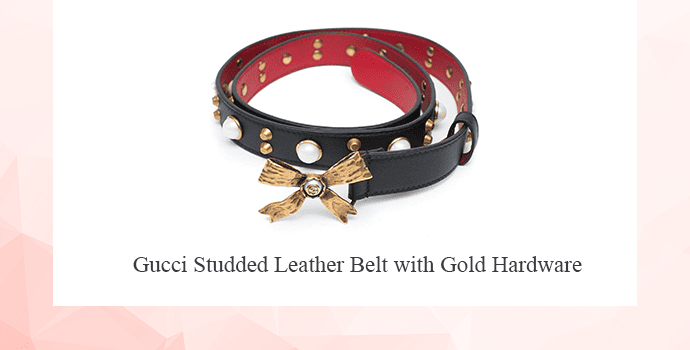 Gucci Studded Leather Belt with Gold Hardware
