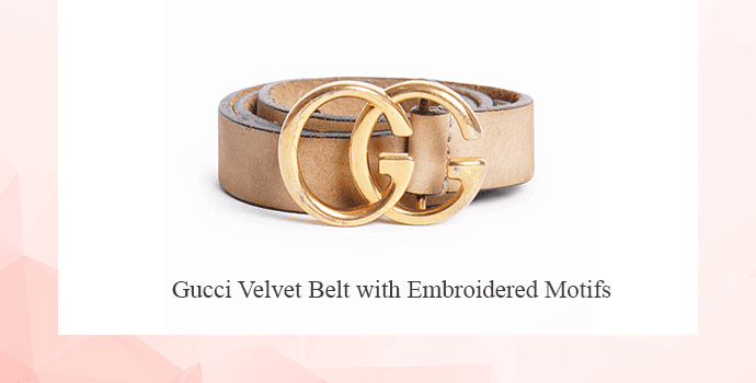 Gucci Velvet Belt with Embroidered Motifs